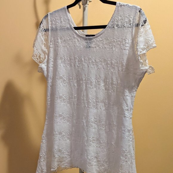 Lace Scoop Neck Blouse - Picture 1 of 3